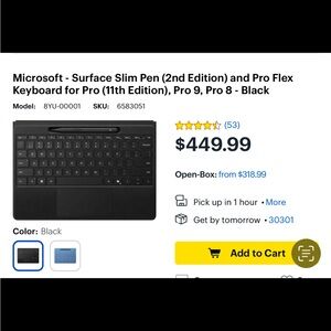 Microsoft Surface Slim Pen and Pro Flex Keyboard - Black